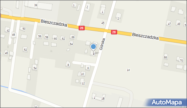 Besko, Górska, 4, mapa Besko