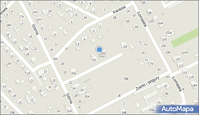 Biała Podlaska, Górna, 25c, mapa Białej Podlaskiej