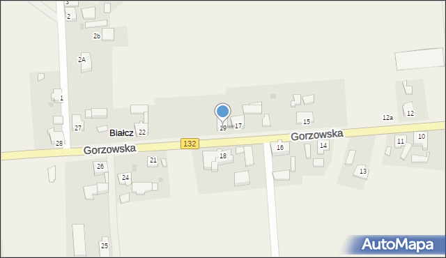 Białcz, Gorzowska, 19, mapa Białcz