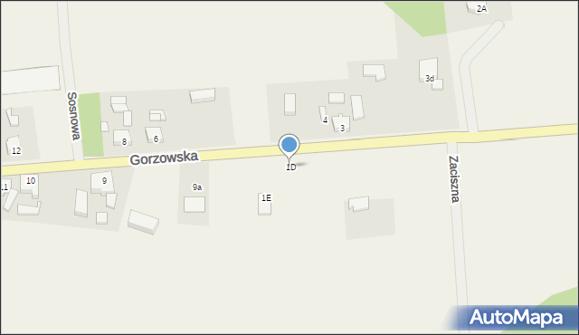 Białcz, Gorzowska, 1D, mapa Białcz