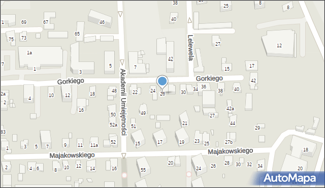 Bielsko-Biała, Gorkiego Maksyma, 26, mapa Bielsko-Białej