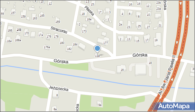 Bielsko-Biała, Górska, 11a, mapa Bielsko-Białej