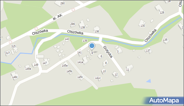 Bielsko-Biała, Gotycka, 4, mapa Bielsko-Białej