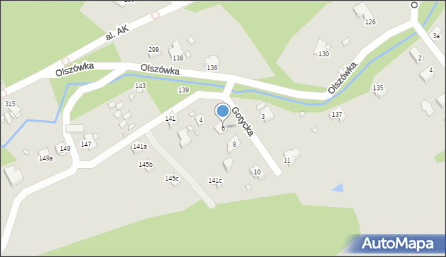 Bielsko-Biała, Gotycka, 6, mapa Bielsko-Białej