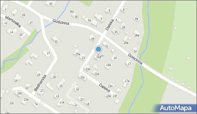 Bielsko-Biała, Gościnna, 21a, mapa Bielsko-Białej