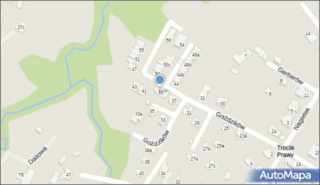 Bielsko-Biała, Goździków, 39, mapa Bielsko-Białej