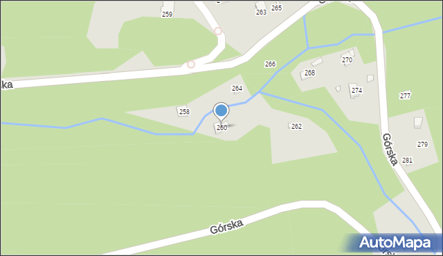 Bielsko-Biała, Górska, 260, mapa Bielsko-Białej