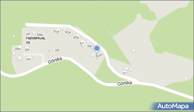 Bielsko-Biała, Górska, 311, mapa Bielsko-Białej