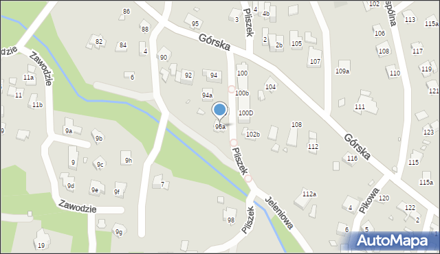 Bielsko-Biała, Górska, 96a, mapa Bielsko-Białej