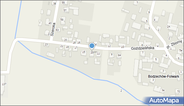 Bodzechów, Goździelińska, 13, mapa Bodzechów