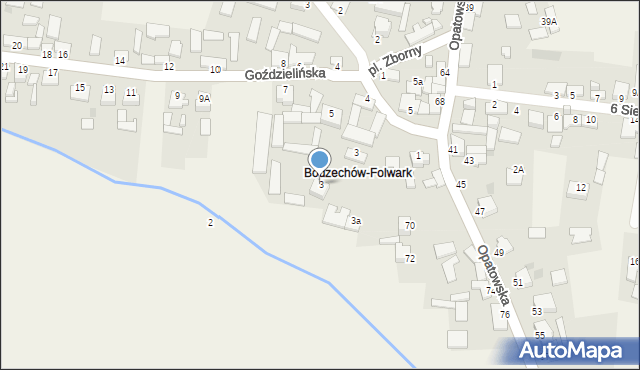 Bodzechów, Goździelińska, 3, mapa Bodzechów