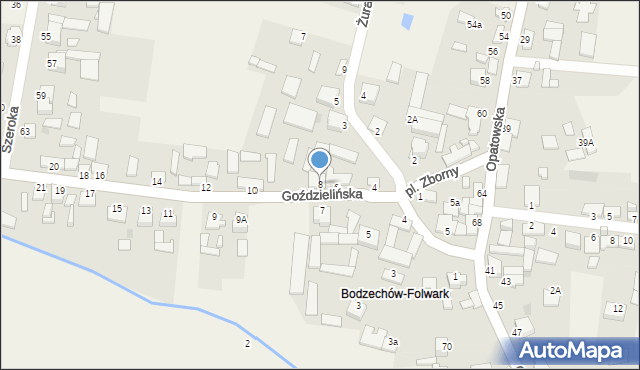 Bodzechów, Goździelińska, 8, mapa Bodzechów