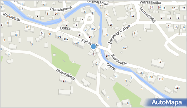 Bogatynia, Górna, 1, mapa Bogatynia