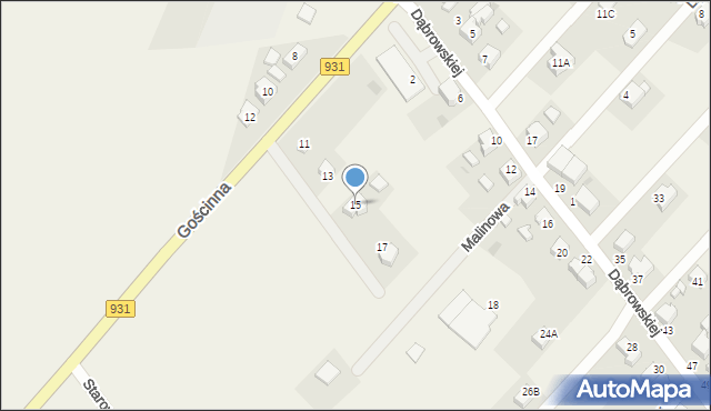 Bojszowy, Gościnna, 15, mapa Bojszowy