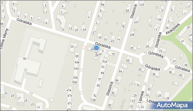 Bolesławiec, Góralska, 24, mapa Bolesławca