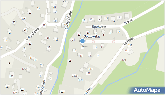 Brenna, Goczowska, 17, mapa Brenna