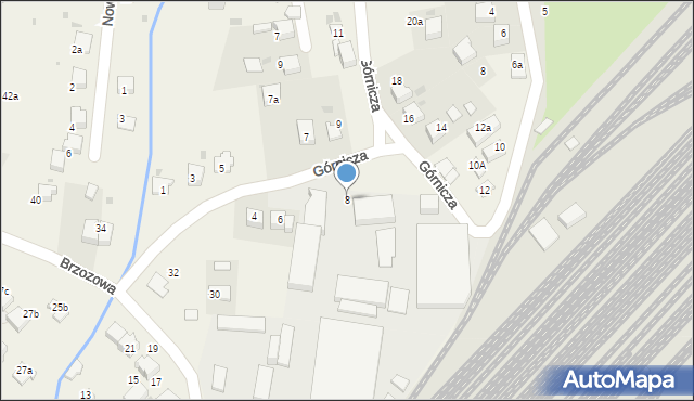 Brzezinka, Górnicza, 8, mapa Brzezinka