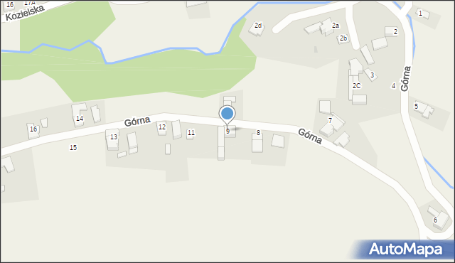 Brzeźnica, Górna, 9, mapa Brzeźnica