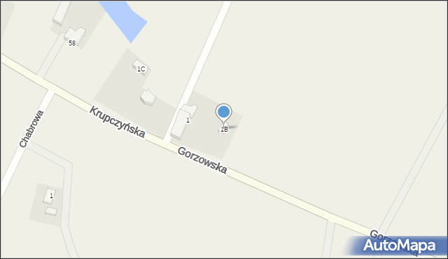 Brzozowiec, Gorzowska, 1B, mapa Brzozowiec