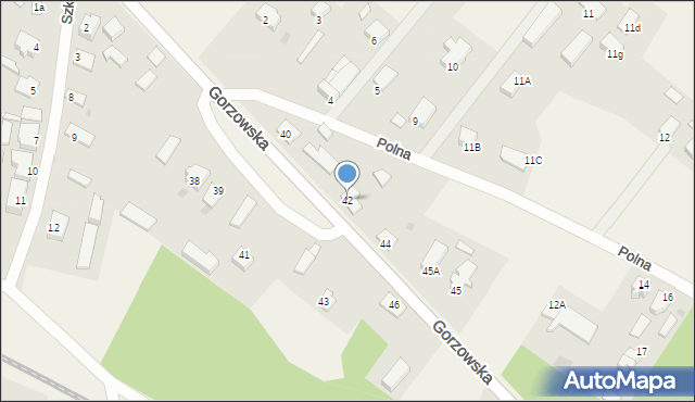 Brzozowiec, Gorzowska, 42, mapa Brzozowiec