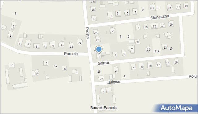 Buczek, Górna, 1, mapa Buczek