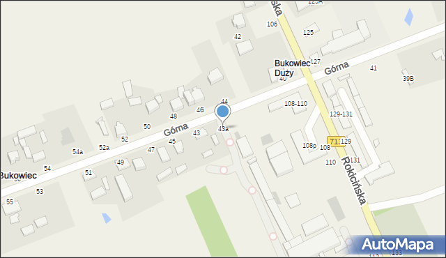 Bukowiec, Górna, 43a, mapa Bukowiec