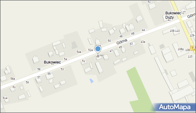 Bukowiec, Górna, 49, mapa Bukowiec