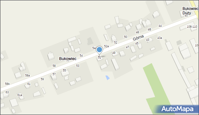 Bukowiec, Górna, 51, mapa Bukowiec