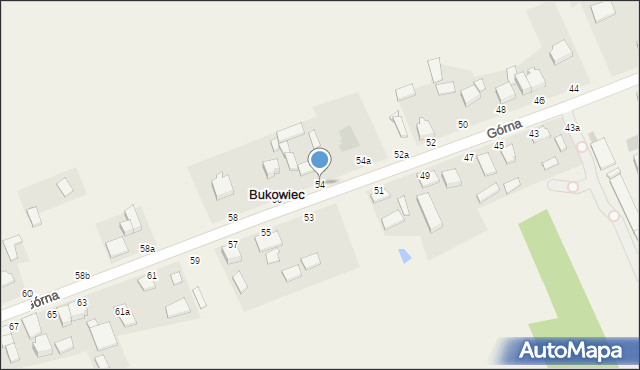 Bukowiec, Górna, 54, mapa Bukowiec