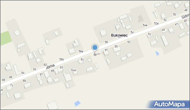 Bukowiec, Górna, 59, mapa Bukowiec