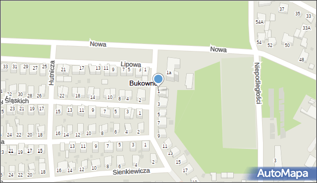Bukowno, Górnicza, 1, mapa Bukowno