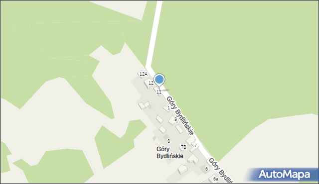 Bydlin, Góry Bydlińskie, 11, mapa Bydlin