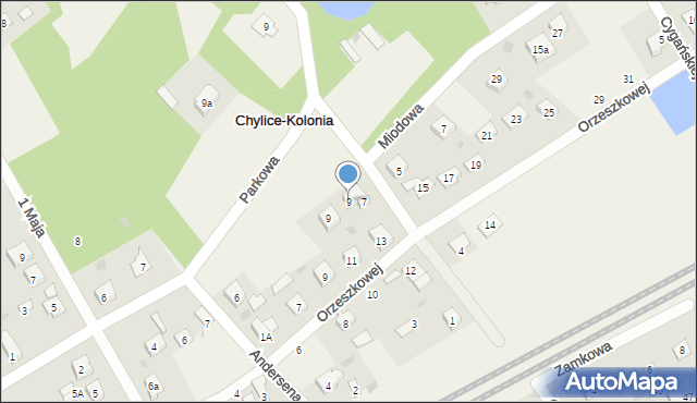 Chylice-Kolonia, Górnośląska, 9, mapa Chylice-Kolonia