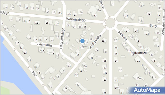 Ciechanów, Gostkowska, 15, mapa Ciechanów