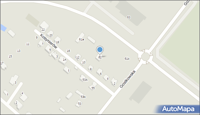 Ciechanów, Gostkowska, 61, mapa Ciechanów