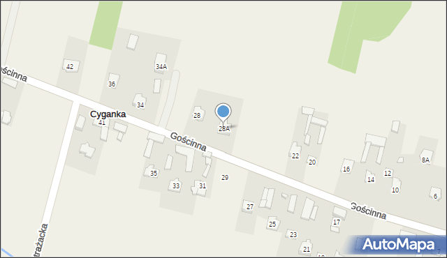 Cyganka, Gościnna, 28A, mapa Cyganka