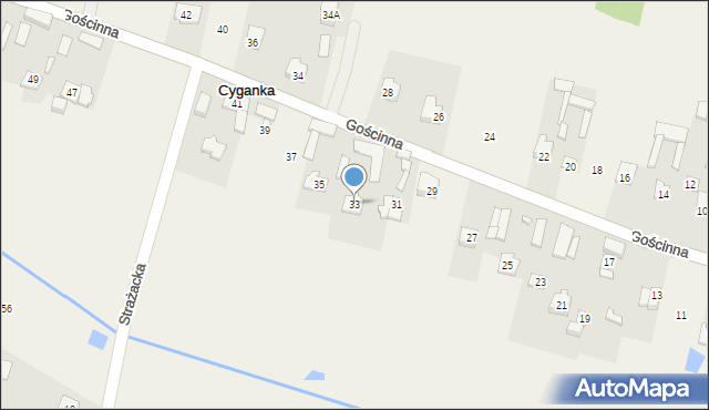 Cyganka, Gościnna, 33, mapa Cyganka