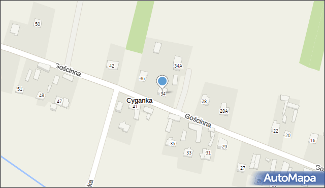 Cyganka, Gościnna, 34, mapa Cyganka