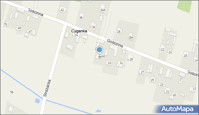 Cyganka, Gościnna, 35, mapa Cyganka