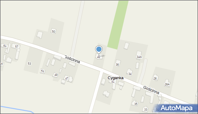 Cyganka, Gościnna, 42, mapa Cyganka