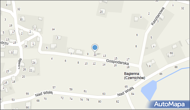 Czernichów, Gospodarska, 11, mapa Czernichów