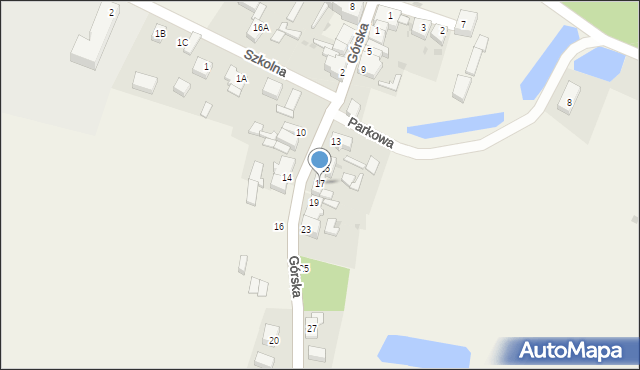 Czernina, Górska, 17, mapa Czernina