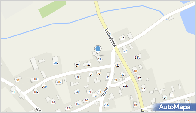 Czerwona Woda, Górna, 23a, mapa Czerwona Woda