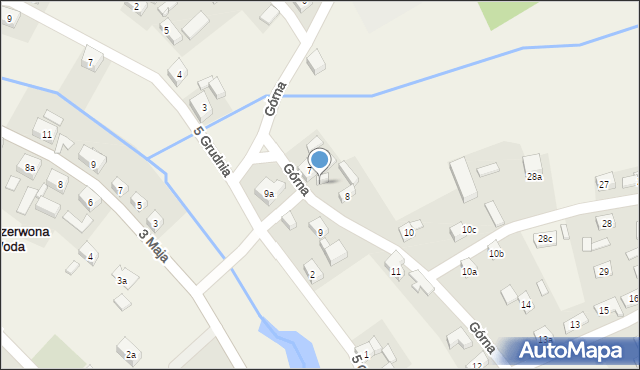 Czerwona Woda, Górna, 8a, mapa Czerwona Woda