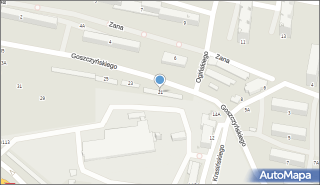 Częstochowa, Goszczyńskiego Seweryna, 21, mapa Częstochowy