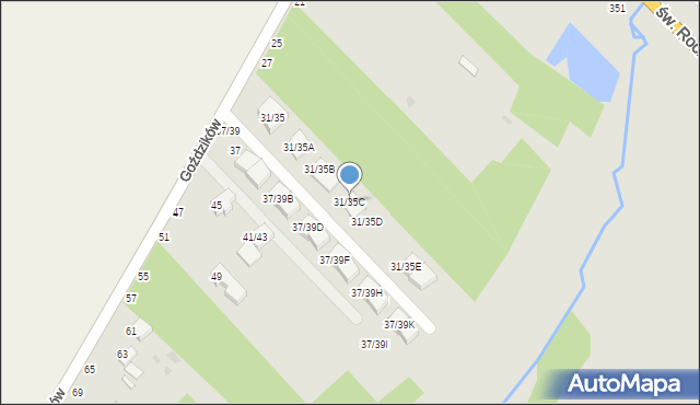 Częstochowa, Goździków, 31/35C, mapa Częstochowy