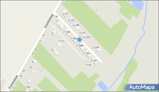 Częstochowa, Goździków, 37/39F, mapa Częstochowy