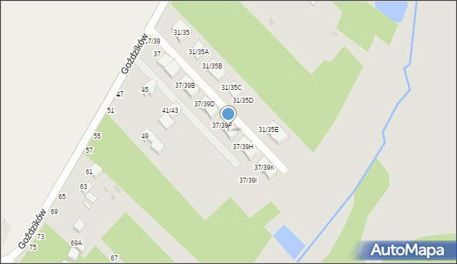 Częstochowa, Goździków, 37/39G, mapa Częstochowy