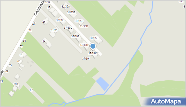 Częstochowa, Goździków, 37/39K, mapa Częstochowy