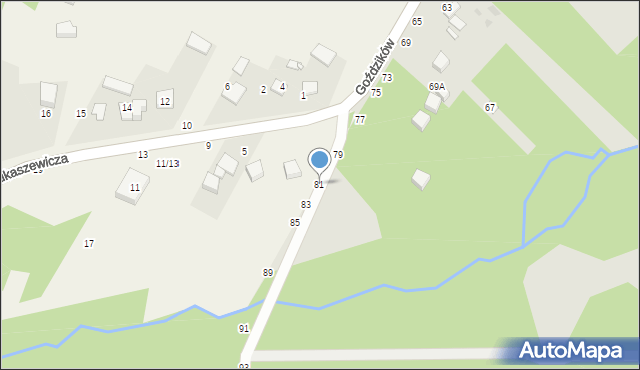 Częstochowa, Goździków, 81, mapa Częstochowy